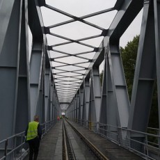 Csongrád-Szentes vasútvonalon a 490+92 szelvényben lévő csongrádi Tisza-híd mázolása – B1 rész